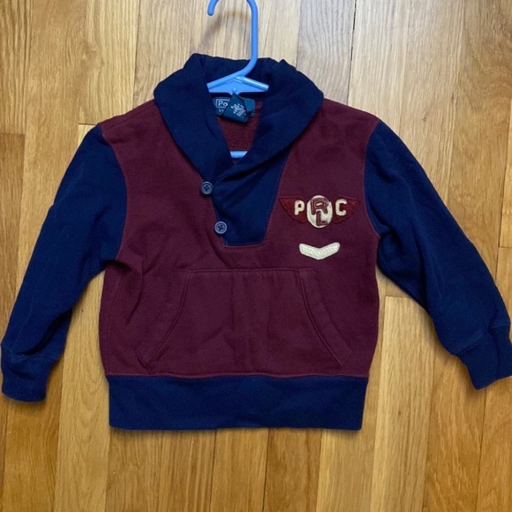 Polo by Ralph Lauren Maroon and Navy Pullover 2T